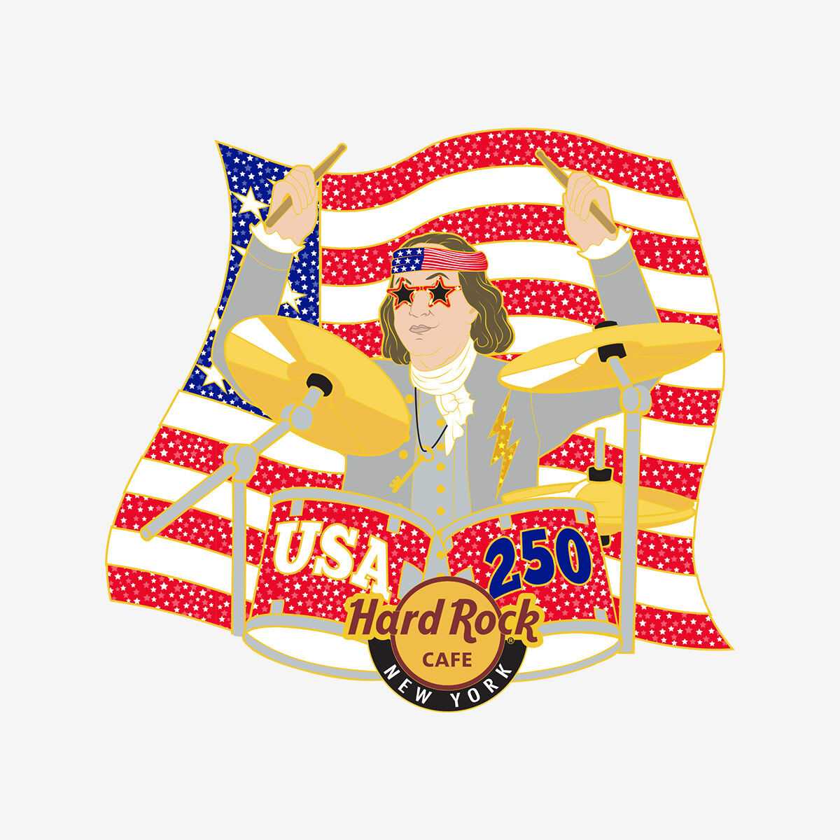 Hard Rock Boxed USA 250th Anniversary Limited Edition Pin Set